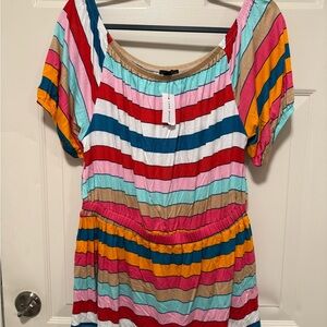 Lane Bryant…. Multicolor Striped Blouse NWT